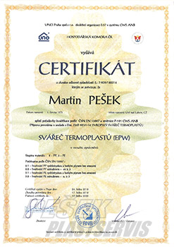 Certifikt - Evropsk Sve Termoplast